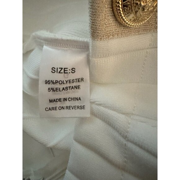 Women's Suit Matching Set 2 Pieces Jacket + Pants Back Zip White Size M - Picture 7 of 8